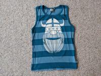 Danefae Shirt 140 Tanktop Wikinger blau türkis gestreift organic Brandenburg - Hennigsdorf Vorschau
