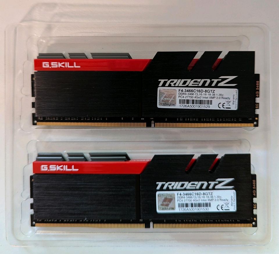 G.Skill Trident Z DDR4-3466 CL16-18-18-38 1.35V 8GB (2x4GB) in Hemslingen