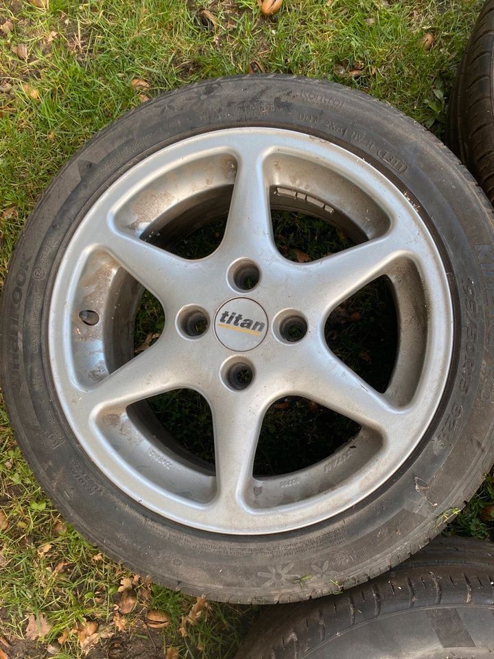 Alu Titan Felgen 15Zoll mit Reifen 195/50R15 82V in Elsdorf-Westermühlen