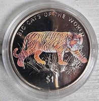 1 Dollar Farbmünze Sierra Leone 2001 Tiger, Big Cats of the World Niedersachsen - Barsinghausen Vorschau