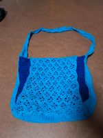 Gehäkelte blaue Umhängetasche unisex handmade Handarbeit Hippie Baden-Württemberg - Schömberg Vorschau