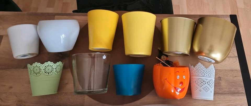 Übertöpfe Ikea Gold Ananas Kürbis Metall Keramik Glas in Lünen