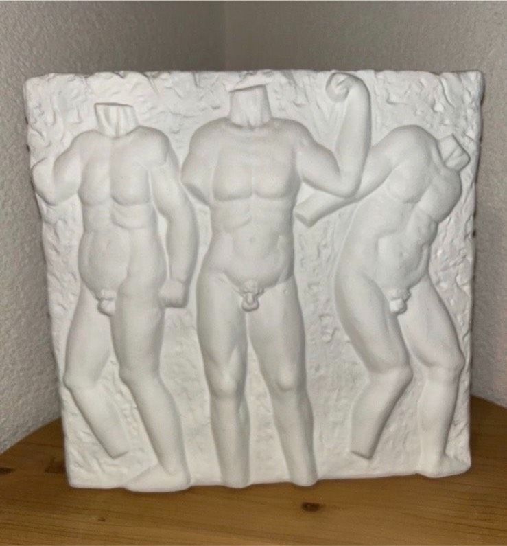 Wunderschönes Relief Keramik Die drei Grazien und Götter Deko in Schöneck