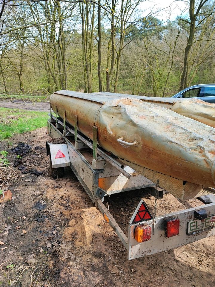 Floß Aluminium Boot mit Trailer Anhänger e Motor in Meppen