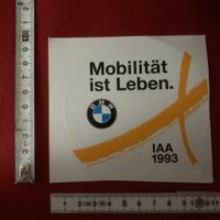 BMW1993 Mobilität ist Leben IAA 1993 Aufkelber Sticker Hessen - Kassel Vorschau