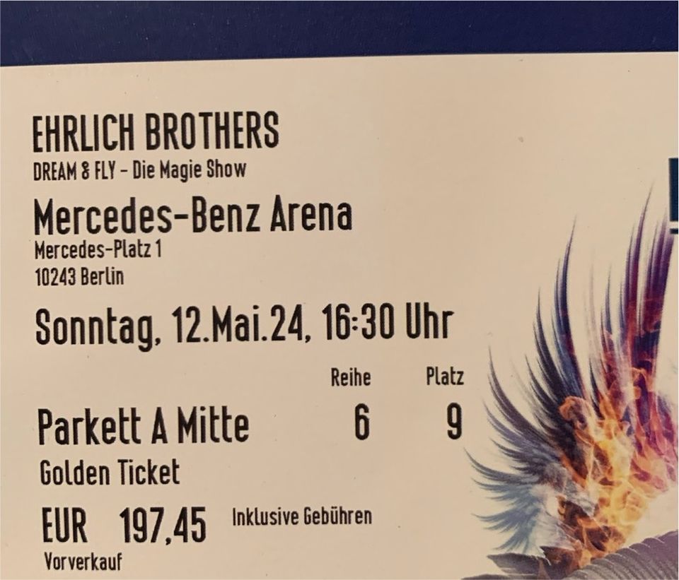 Ehrlich Brother 3 x Golden Ticket beste Plätze,12.5.24, 16.30 Uhr in Berlin