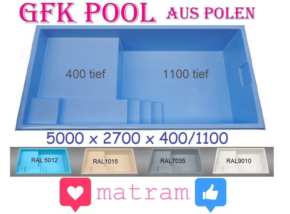 ☼ 5 x 2,7 Planschbecken / Pool aus Polen -  GFK Schwimmbecken ☼ in Frankfurt (Oder)