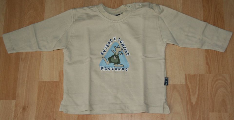 NEU - Helles Langarm-Shirt - Größe 80 - Pullover - "Känguru" in Limburgerhof