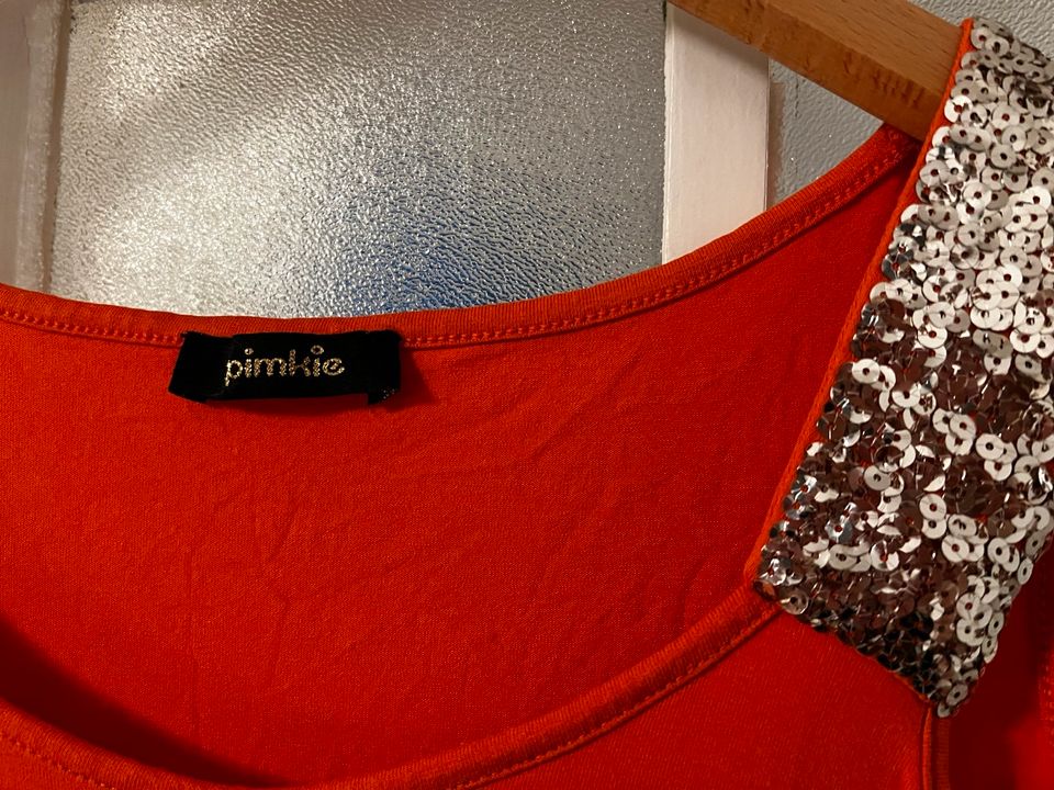 Pimkie Shirt Top orange Pailletten Glitzer Gr. XL in Hamburg