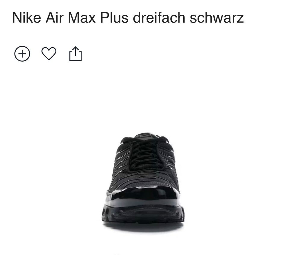Nike Air Max Plus schwarz Gr. 40 Neu in Schlat