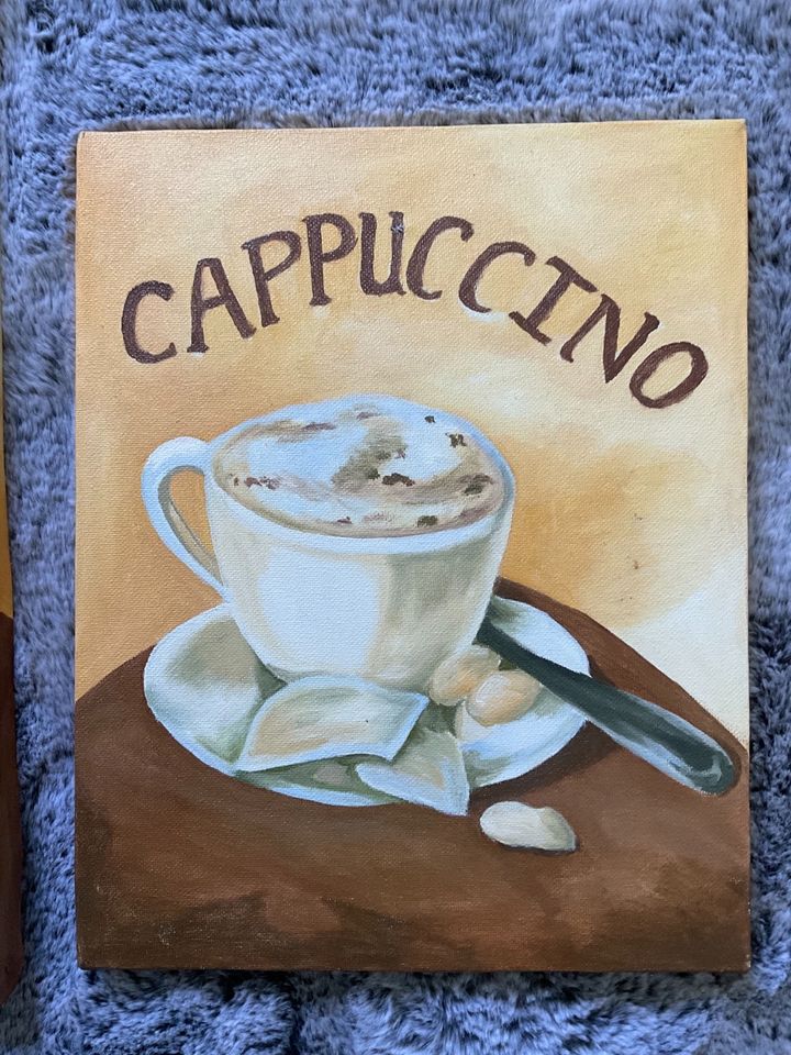 Keilrahmen Bilder selbstgemalt Küche Latte Macchiato Cappucino in Obernkirchen