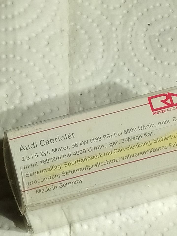 Werbemodell: Audi Cabrio kaktusgrün, in OVP 1:87 unbespielt in Flensburg