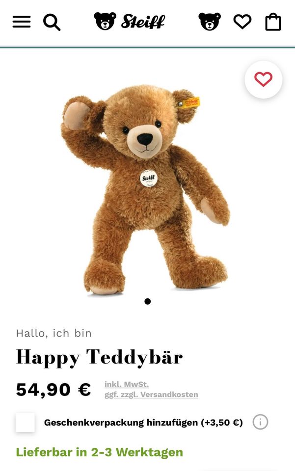 Steiff Bär Kuschelbär Happy Teddybär hellbraun 28 cm *NEU* in Grasbrunn