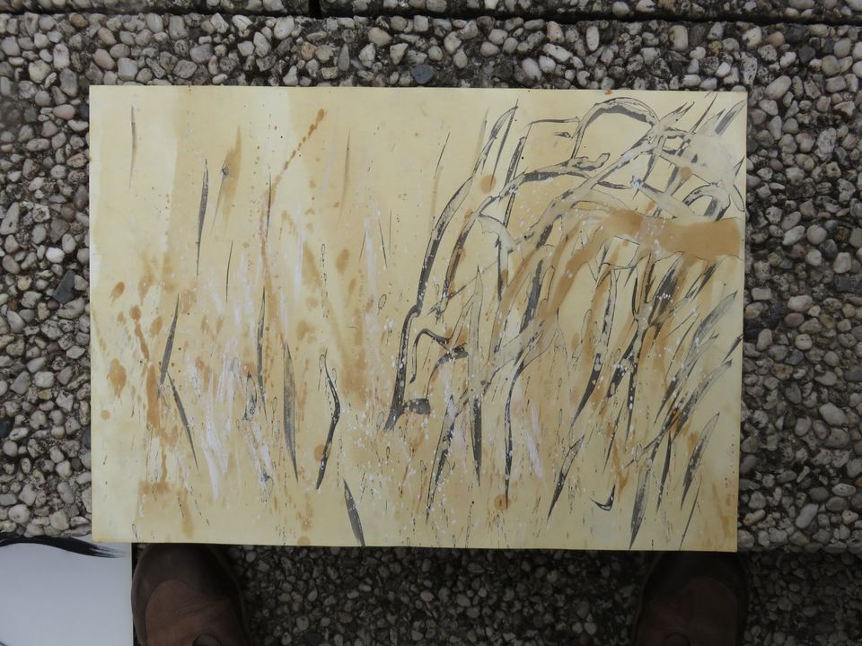 Tee und Tusche "Rain III" (Original) 30 x 42 cm in Witzenhausen