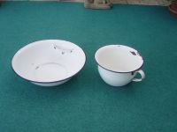 Emaile Badeset Waschset Toilettesset 2 teilig Vintage Dekoration Rheinland-Pfalz - Siesbach Vorschau