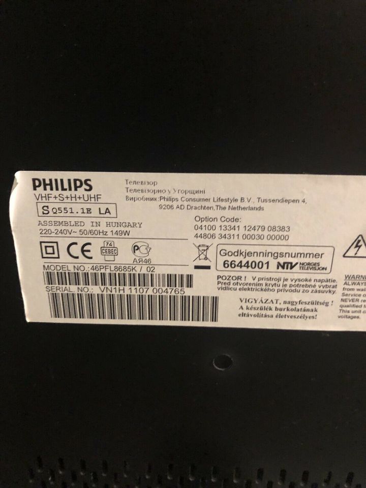 Philips Fernseher 46PFL8685k in Fürth