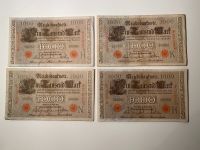 4x 1000 Reichsmark mit rotem Stempel 1910 / Reichsbanknote Nordrhein-Westfalen - Wegberg Vorschau