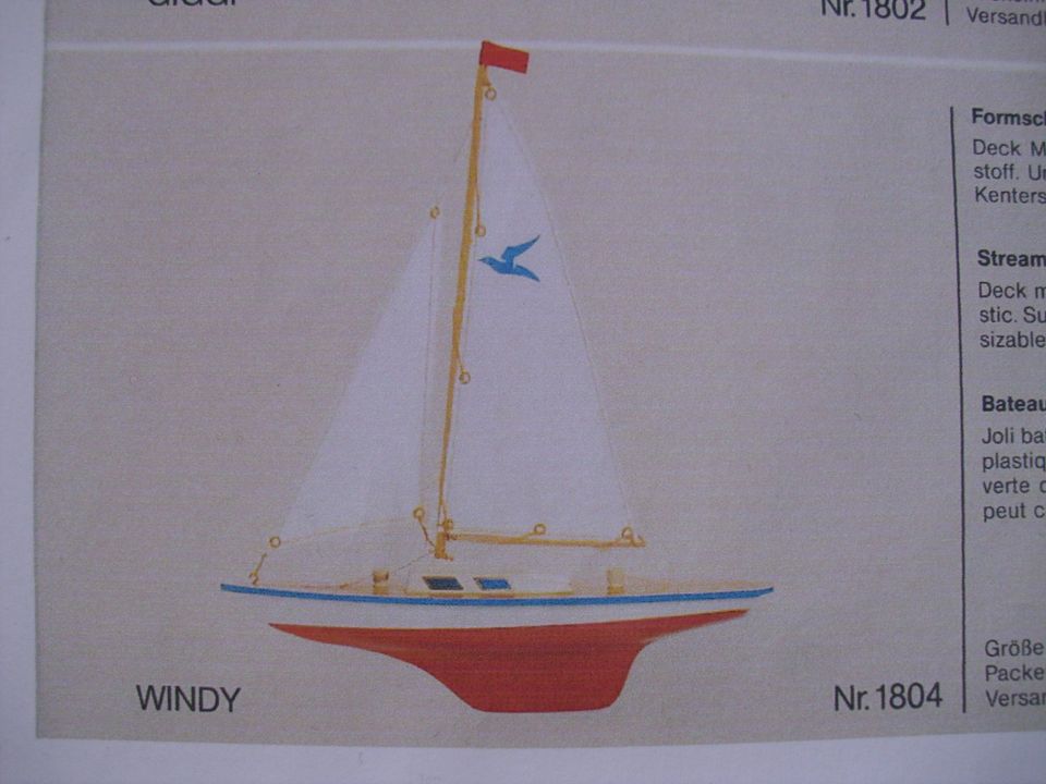 2 Original Günther Seifert Segel für Segelboot WINDY Modellbau in Planegg