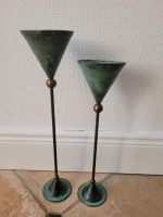 2 grüne Metall Kerzenständer, retro, vintage massiv Herzogtum Lauenburg - Geesthacht Vorschau