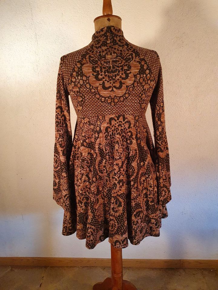 Minikleid Free People XS brau Muster Hippie in Dachwig