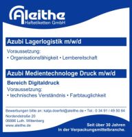 Azubi Medientechnologe Druck, Bereich Digitaldruck m/ w/ d Sachsen-Anhalt - Lutherstadt Wittenberg Vorschau