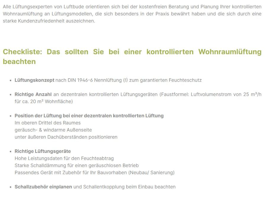 Kontrollierte Wohnraumlüftung - Testsieger 2023 im Überblick in Deining