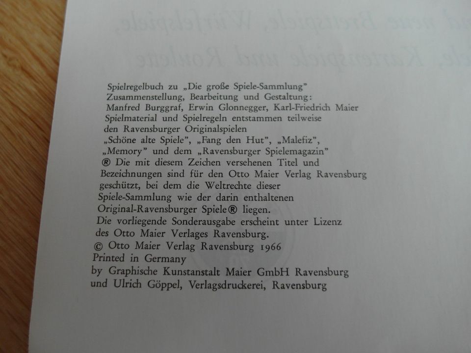 Ravensburger Spielesammlung im Holzkoffer von 1966 unvollständig in Lütjenburg