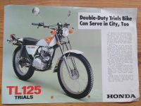 Prospekt für Honda TL 125 und Honda XL 125 Baden-Württemberg - Ravenstein Vorschau