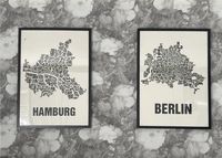 Buchstabenorte - Hamburg & Berlin gerahmt in 50x70 Sachsen-Anhalt - Bernburg (Saale) Vorschau