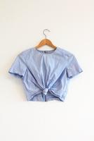 Zara TRF Trafaluc Cropped Bluse mit Knoten, kurzarm, S 36 Bayern - Münchberg Vorschau