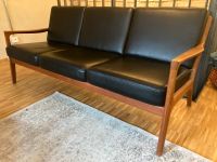 Sofa Teak Leder Vintage Mid Century Danish Design Baden-Württemberg - Brühl Vorschau