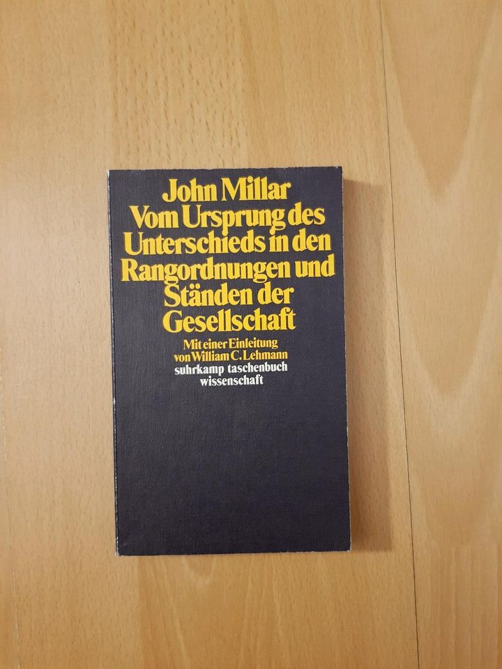 John Millar Rangordnung Stände Gesellschaft Suhrkamp Buch Bücher in Frankfurt am Main