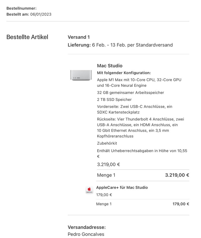 Mac Studio - Apple M1 Max mit 10‑Core CPU, 32‑Core GPU in Berlin