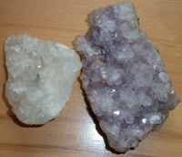 Zwei kleinere Drusen Amethyst und Bergkristall / Bergkristall Aachen - Laurensberg Vorschau