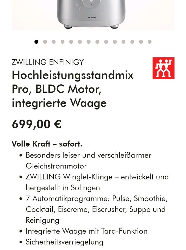 Hochleistungsstandmixer Pro, BLDC Motor, integrierte Waage in Nürnberg (Mittelfr)