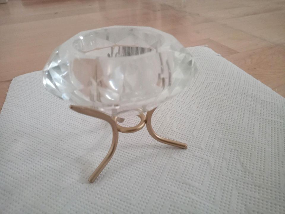 Party Light Teelichthalter aus Glas mit Messing in Kastl