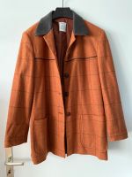 Rostrote orange Wolljacke, kariert, Lederkragen, Vintage, Gr. 40 Bonn - Nordstadt  Vorschau