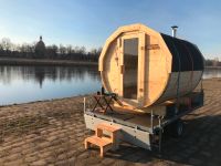 Fasssauna mit Holzofen mieten mobile Sauna Vermietung Dresden - Pieschen Vorschau