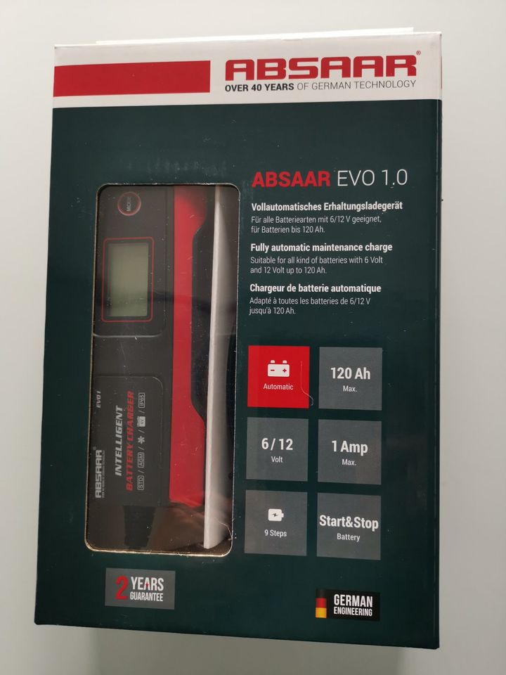 ABSAAR 158000 EVO 1.0 Batterieladegerät, Rot/Schwarz *NEU* in Erolzheim