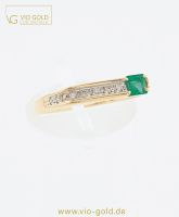 Goldring m. Smaragd & 8 Diamanten 0,048 ct. | RG 55 | 14 Kt. 585 Gelbgold R6711 Bayern - Regensburg Vorschau