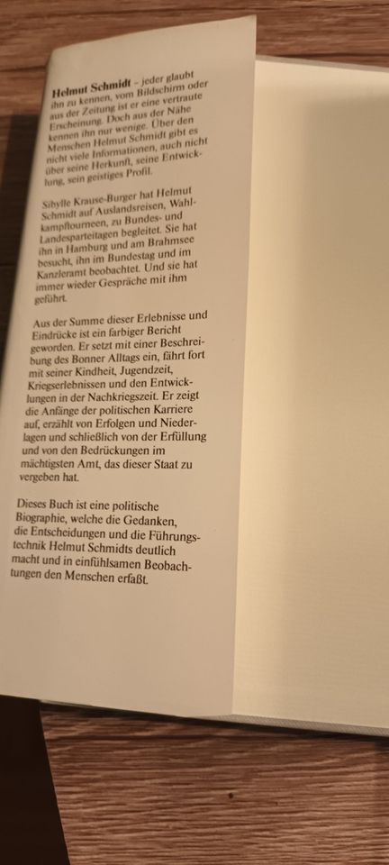 Helmut Schmidt , Aus der Nähe gesehen v. Sibylle Krause-Burger in Bonn