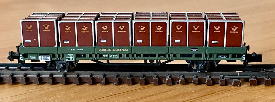 Hobbytrain N 010116-Flachw. mit 6 Postcontainern-Deutsche Post in Waltrop