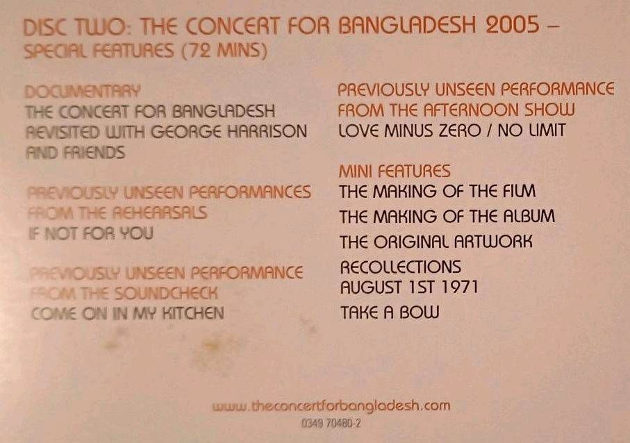 The Konzert for Bangladesh 2 DVDs in Cappeln (Oldenburg)