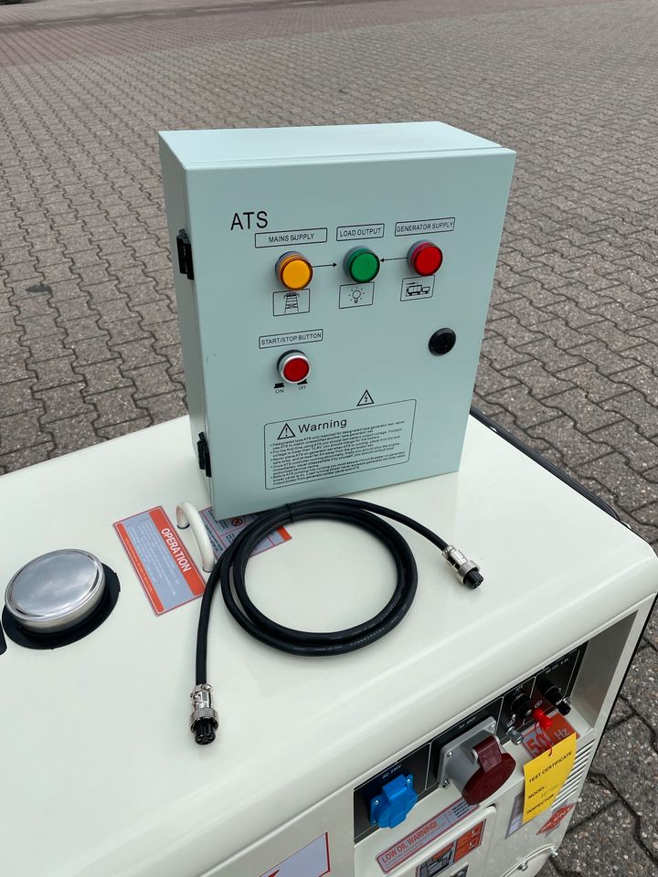 Diesel Notstromaggregat 6,9kVA ATS Box 400V 230V Stromerzeuger in Viersen