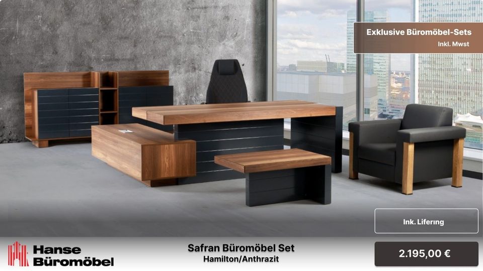 Safran Büromöbel-Set, Komplett Büro / Schreibtisch,Schrank in Glinde
