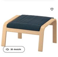 IKEA Poäng Hocker dunkel blauer Stoff Birkenfunier Hessen - Gudensberg Vorschau