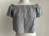 Bluse, Carmen, Carmenbluse, cropped, M, 38, blau, gestreift Bayern - Bad Aibling Vorschau