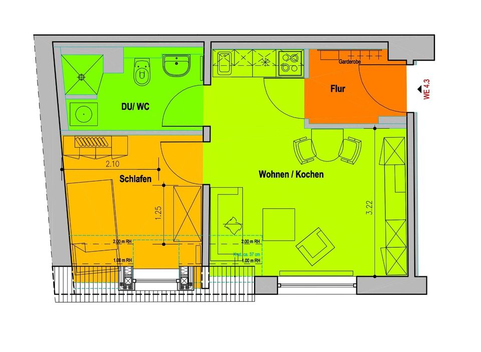 Sonnige Wohnung zentrumsnah, Fahrstuhl, Einb.-küche, kompl. gefli in Zittau