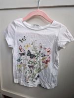 H&M kurzarm Tshirt Schmetterling weiss rosa 92 Nordrhein-Westfalen - Neuss Vorschau