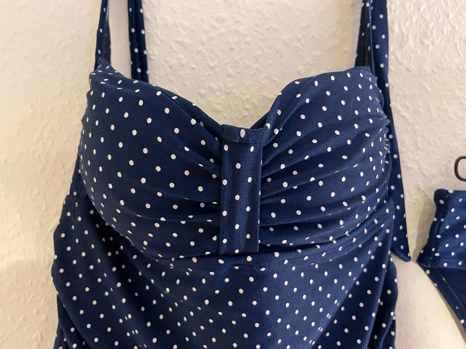 ❤️ HUNKEMÖLLER Toller Tankini blau weiß gepunktet 2 Teile in Duisburg